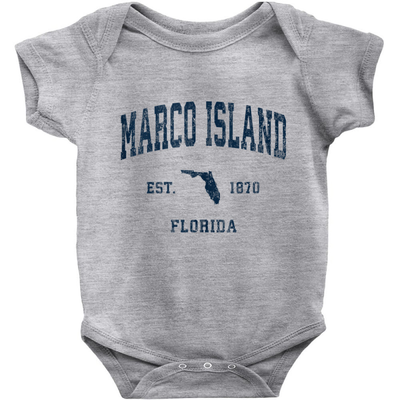 Marco Island Florida Fl Vintage Athletic Navy Sports Design Tank Top Baby Bodysuit by cm-arts | Artistshot