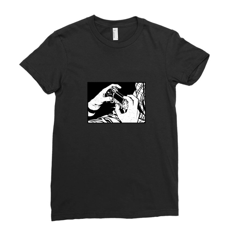 Gamer Black And White 1 Ladies Fitted T-Shirt by MargueriteThomas | Artistshot