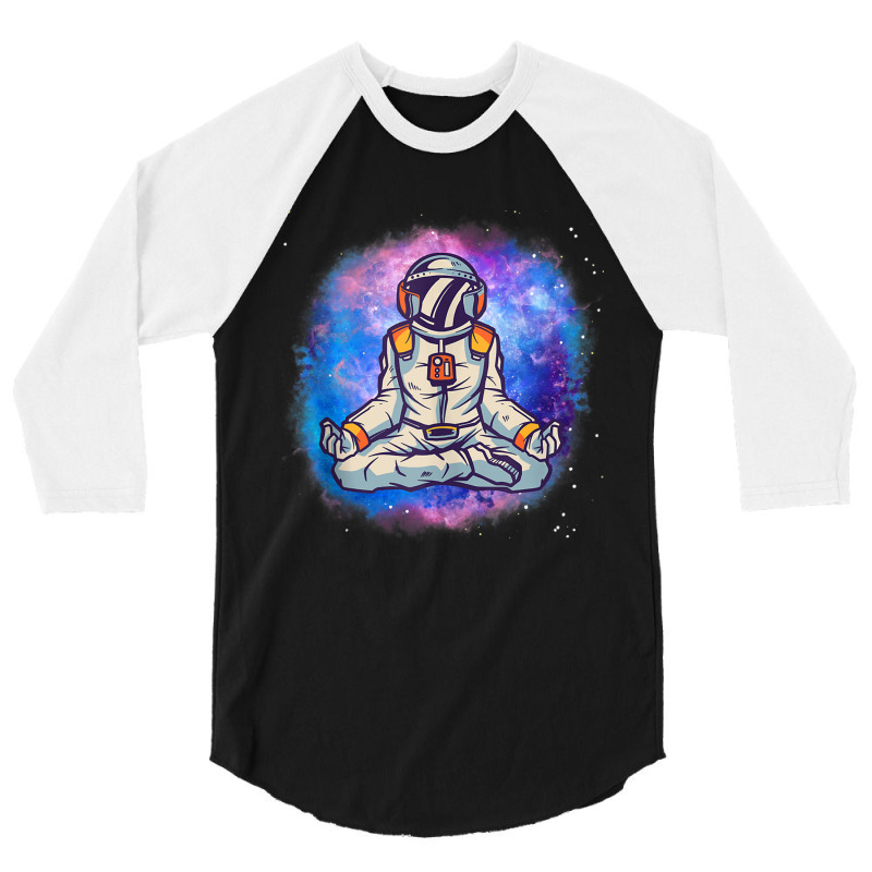 Yoga Meditating Astronaut In The Galaxy Lotus Meditation Tank Top 3/4 Sleeve Shirt by cm-arts | Artistshot