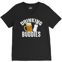 Drinking Buddies Funny New Dad Matching Father Toddler Baby T Shirt V-neck Tee | Artistshot