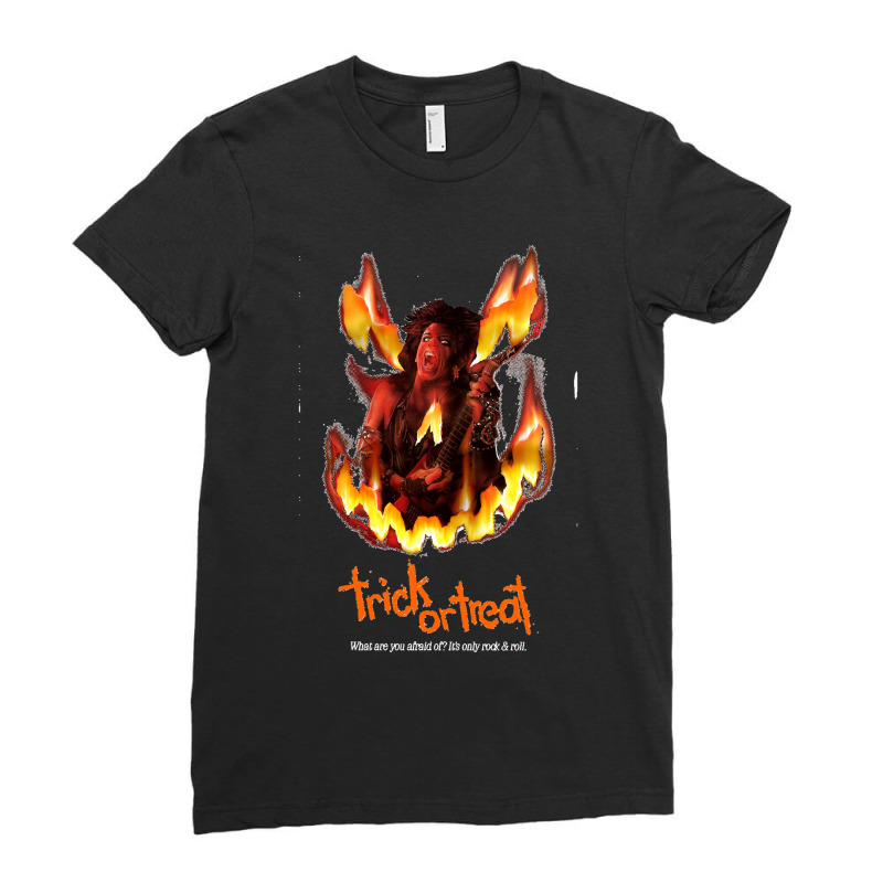 Trick Or Treat Rockk Ladies Fitted T-Shirt by cm-arts | Artistshot