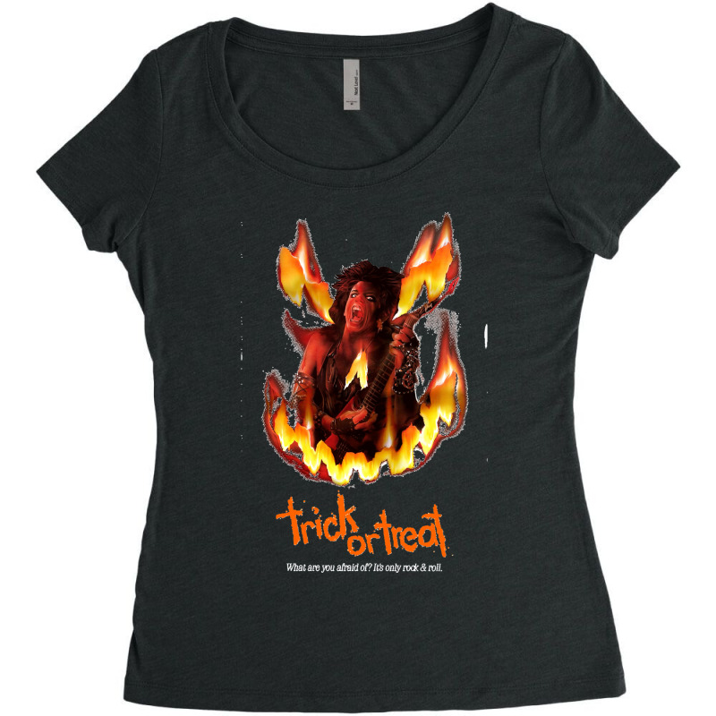 Trick Or Treat Rockk Women's Triblend Scoop T-shirt by cm-arts | Artistshot