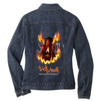 Trick Or Treat Rockk Ladies Denim Jacket | Artistshot