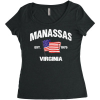 Manassas Virginia Va Usa Stars & Stripes Vintage Style Women's Triblend Scoop T-shirt | Artistshot