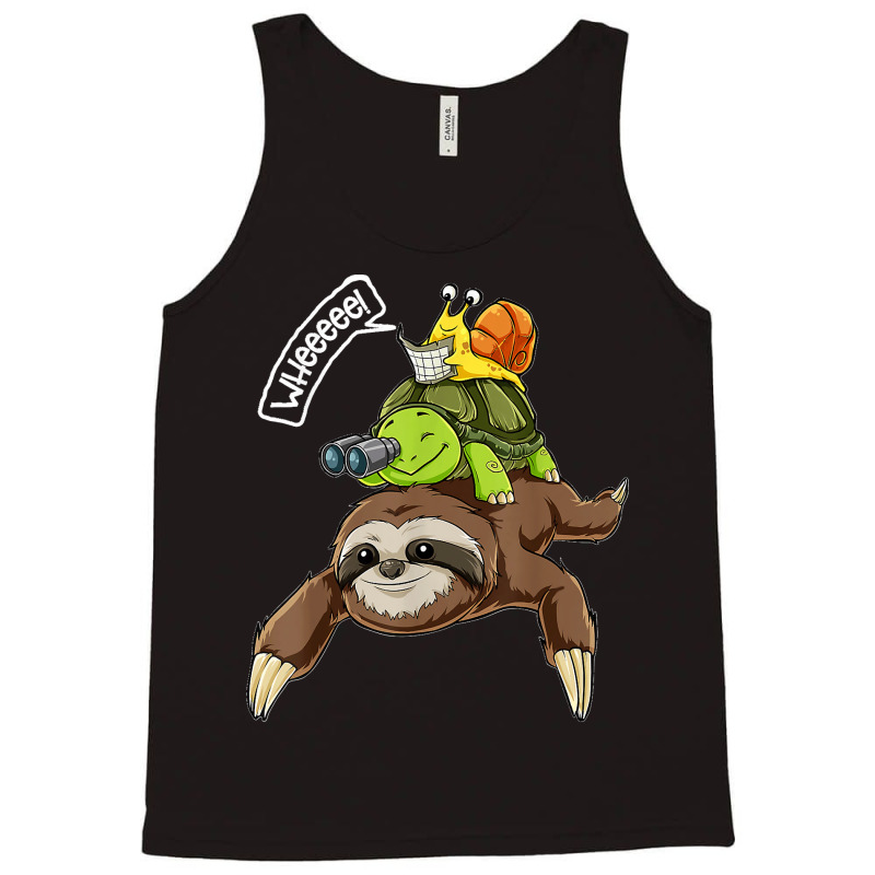 Funny Sloth Turtle Snail Piggyback Running Riding Team Tank Top by kevinnichols | Artistshot