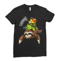 Funny Sloth Turtle Snail Piggyback Running Riding Team Ladies Fitted T-shirt | Artistshot