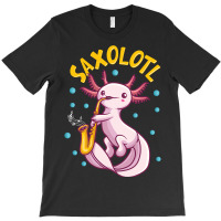 Saxolotl Sax Playing Axolotl Pun Walking Fish T-shirt | Artistshot