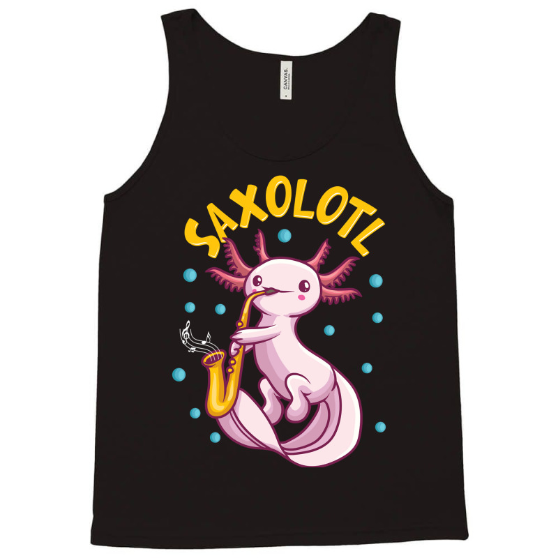 Saxolotl Sax Playing Axolotl Pun Walking Fish Tank Top | Artistshot