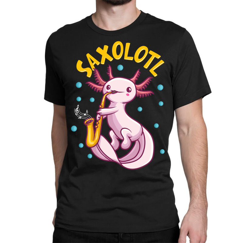 Saxolotl Sax Playing Axolotl Pun Walking Fish Classic T-shirt | Artistshot