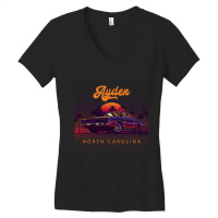 Ayden North Carolina Retro Vintage 80s 90s Muscle Cars Retrowave Aesth Women's V-neck T-shirt | Artistshot