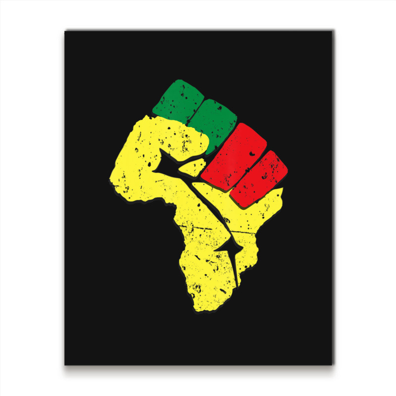 Black History Pan African Flag Colors Resist Fist Metal Print Vertical | Artistshot