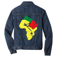 Black History Pan African Flag Colors Resist Fist Men Denim Jacket | Artistshot