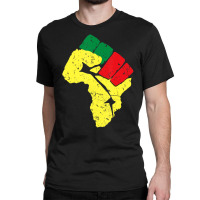 Black History Pan African Flag Colors Resist Fist Classic T-shirt | Artistshot