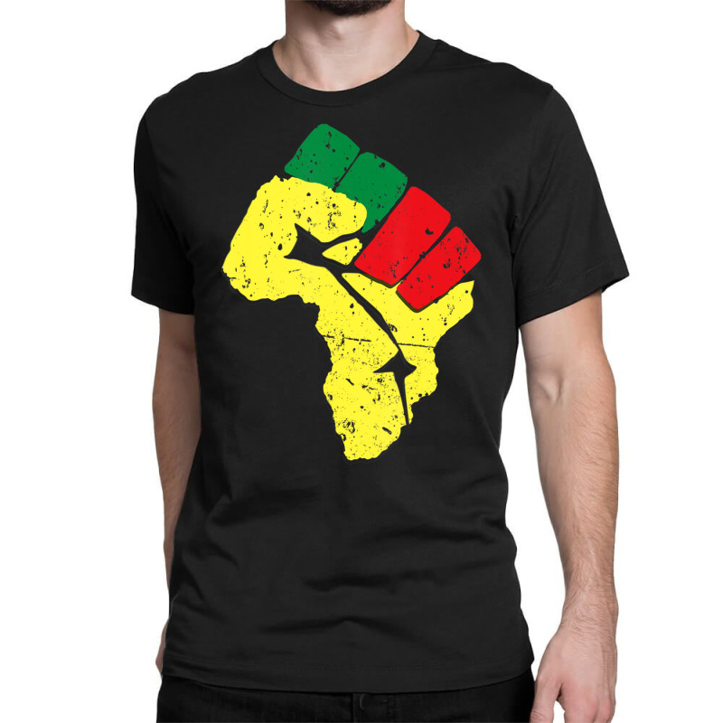 Black History Pan African Flag Colors Resist Fist Classic T-shirt | Artistshot