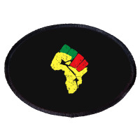 Black History Pan African Flag Colors Resist Fist Oval Patch | Artistshot