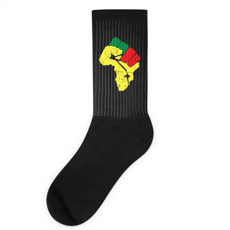 Black History Pan African Flag Colors Resist Fist Socks | Artistshot