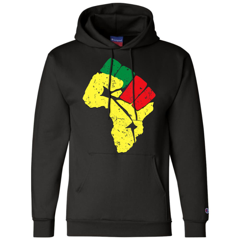 Black History Pan African Flag Colors Resist Fist Champion Hoodie | Artistshot