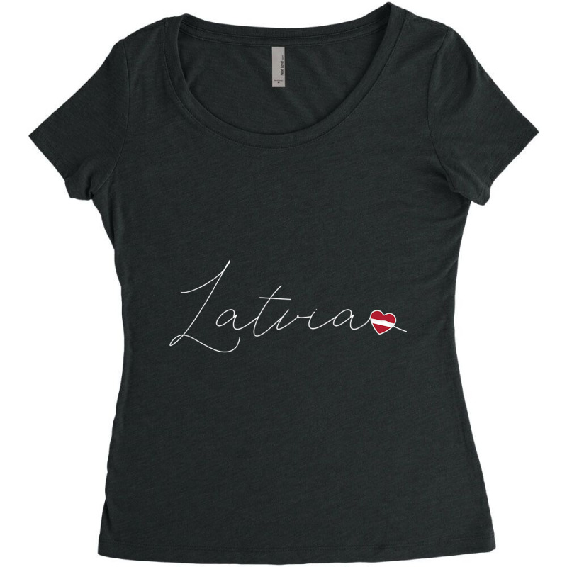 Latvija Simple Love Latvian Flag Heart On Latvia T Shirt Women's Triblend Scoop T-shirt by cm-arts | Artistshot