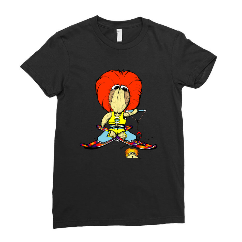 Water Skier Nestor   Clamkin Family Cartoon   Water Skiing Ladies Fitted T-Shirt by MichaelHolland | Artistshot