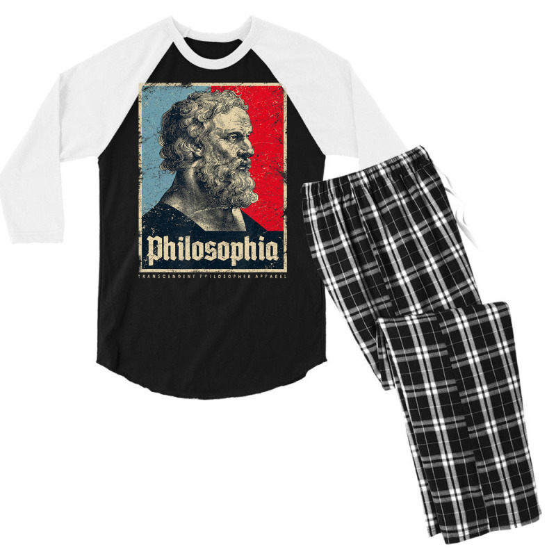 Plato Philosophia Platos Ancient Greek Philosophy Vintage Men's 3/4 Sleeve Pajama Set by cm-arts | Artistshot