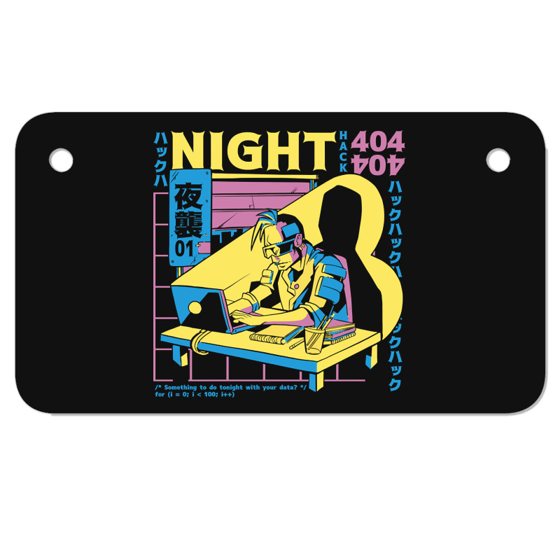 Cyberpunk Hacker Anime Boy Motorcycle License Plate | Artistshot