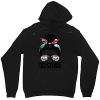 National Hispanic Heritage Month Messy Bun Hair Sunglasses Unisex Hoodie | Artistshot