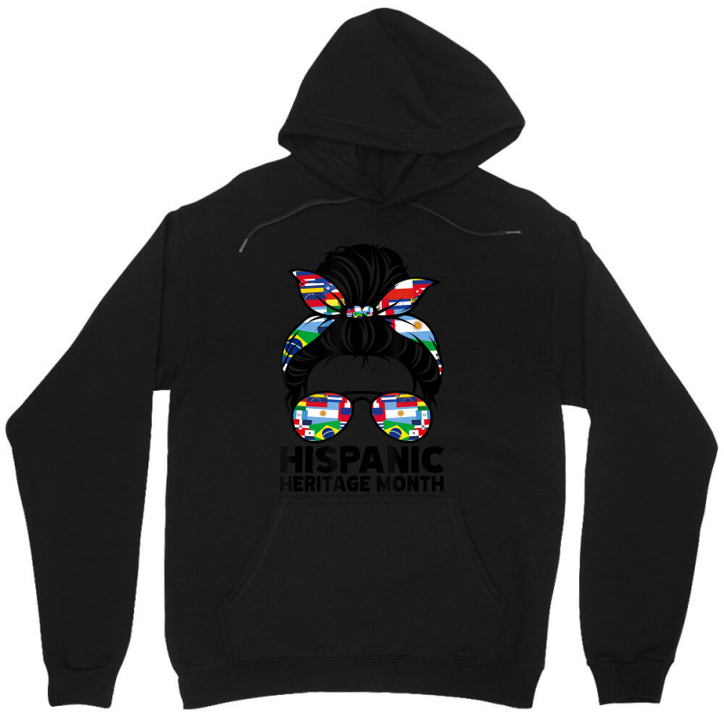 National Hispanic Heritage Month Messy Bun Hair Sunglasses Unisex Hoodie by cm-arts | Artistshot