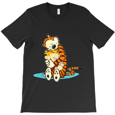 Calvin And Hobbes Hug T-shirt Designed By Rakuzan