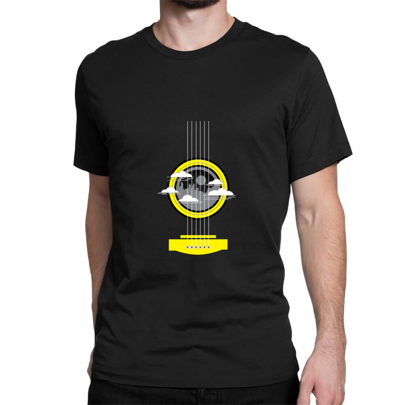 Yellow Guitar Strings 1 Classic T-shirt by DavidJones | Artistshot