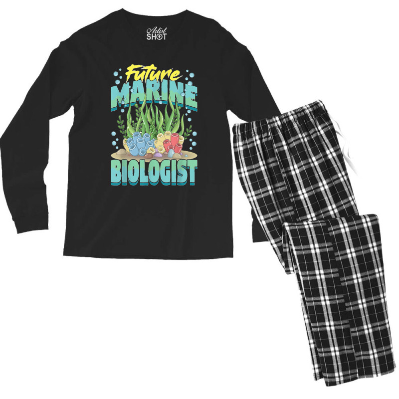 Future Marine Biologist Ocean Life Marine Biology Student Men's Long Sleeve Pajama Set | Artistshot