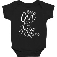 Christian Musician This Girl Runs On Jesus & Music Baby Bodysuit | Artistshot