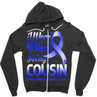 I Wear Blue For My Cousin Osteogenesis Awareness Ribbon T Shirt Zipper Hoodie | Artistshot