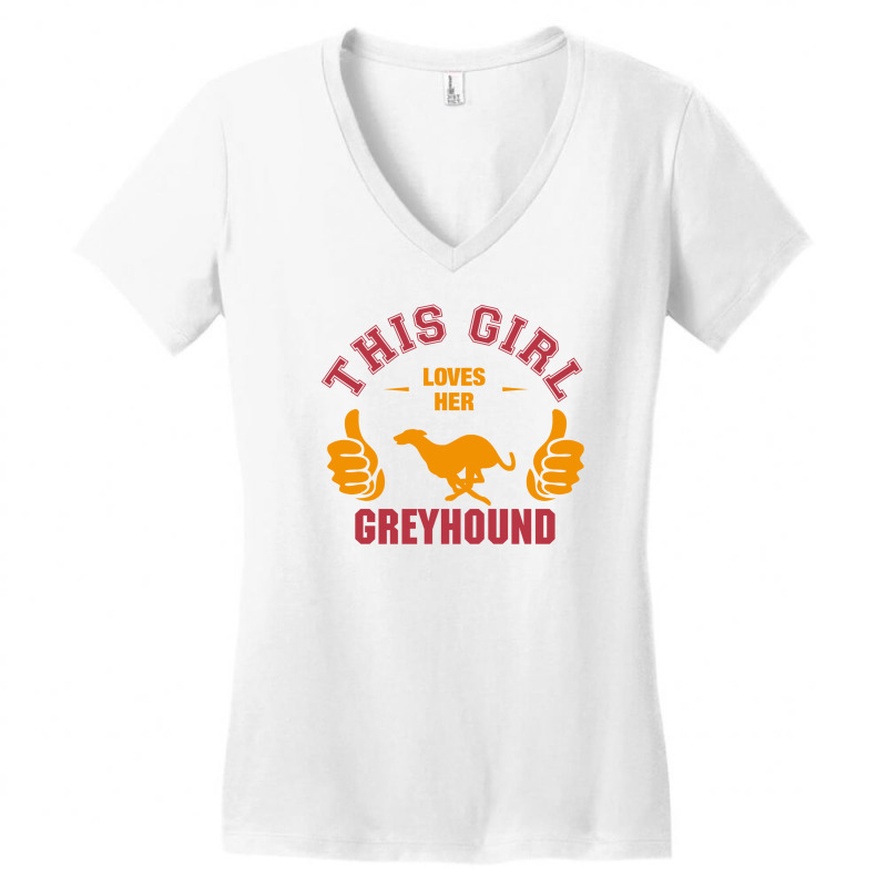 Custom This Girl Loves Her Greyhound Womens V Neck T Shirt By Tshiart Artistshot