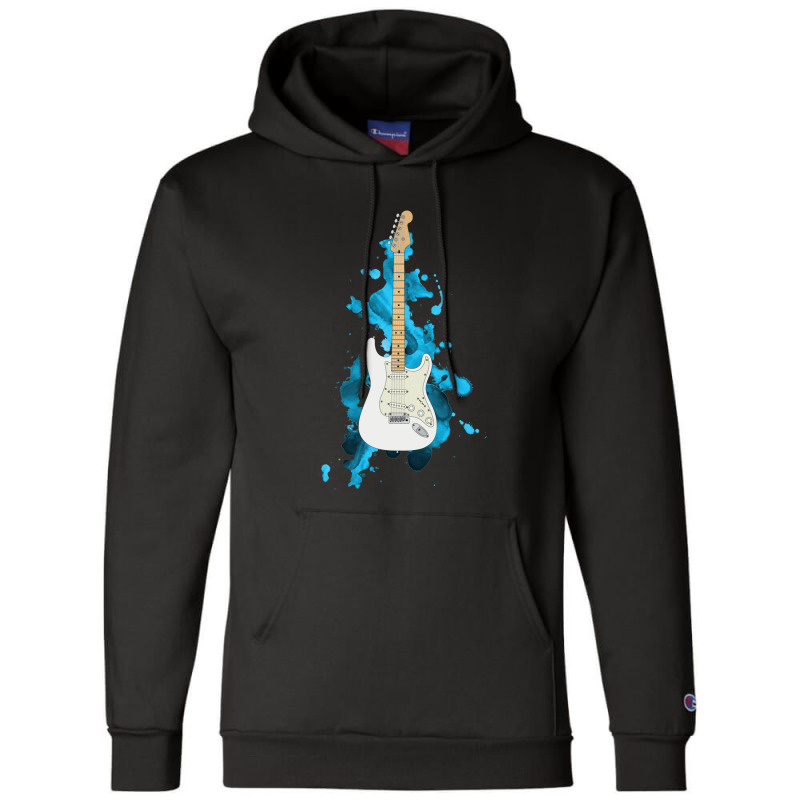 S Style Electric Guitar Polar White Color Champion Hoodie by BrandonDriskell | Artistshot