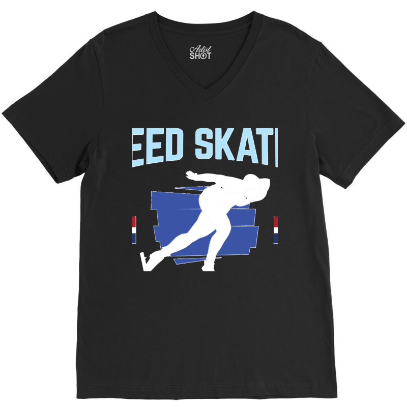 Netherlands Speed Skating Domination V-Neck Tee by cm-arts | Artistshot