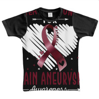 I Wear Burgundy For Brain Aneurysm Awareness Ribbon Heart T Shirt Graphic Youth T-shirt | Artistshot