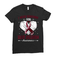 I Wear Burgundy For Brain Aneurysm Awareness Ribbon Heart T Shirt Ladies Fitted T-shirt | Artistshot