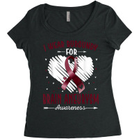 I Wear Burgundy For Brain Aneurysm Awareness Ribbon Heart T Shirt Women's Triblend Scoop T-shirt | Artistshot