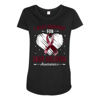 I Wear Burgundy For Brain Aneurysm Awareness Ribbon Heart T Shirt Maternity Scoop Neck T-shirt | Artistshot