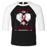 I Wear Burgundy For Brain Aneurysm Awareness Ribbon Heart T Shirt Toddler 3/4 Sleeve Tee | Artistshot