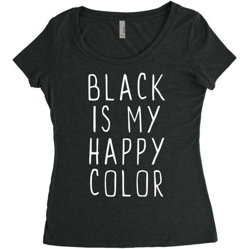 Black Is My Happy Color Emo Goth Dark Women's Triblend Scoop T-shirt by cm-arts | Artistshot