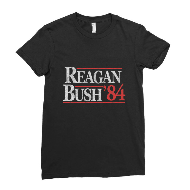 Vintage Reagan Bush 1984 T-shirt Ladies Fitted T-Shirt by HectorMarroquin | Artistshot