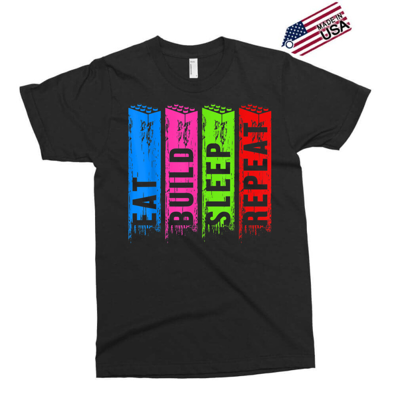 Eat Build Sleep Construction Master Builder Building Blocks Exclusive T-shirt | Artistshot