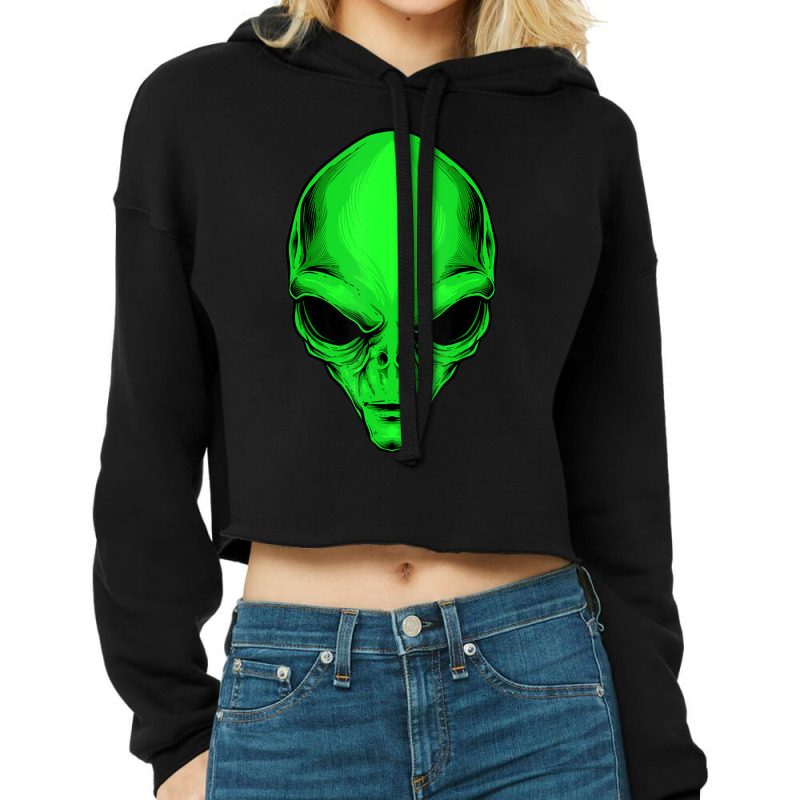 Alien Head  Extraterrestrial Head Cropped Hoodie by doboc | Artistshot