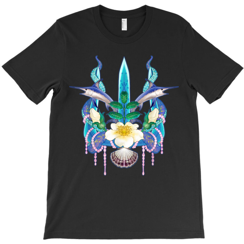 Mermaid Rose Pearls Sword Fish Octopus Seashell Trident T Shirt T-shirt | Artistshot