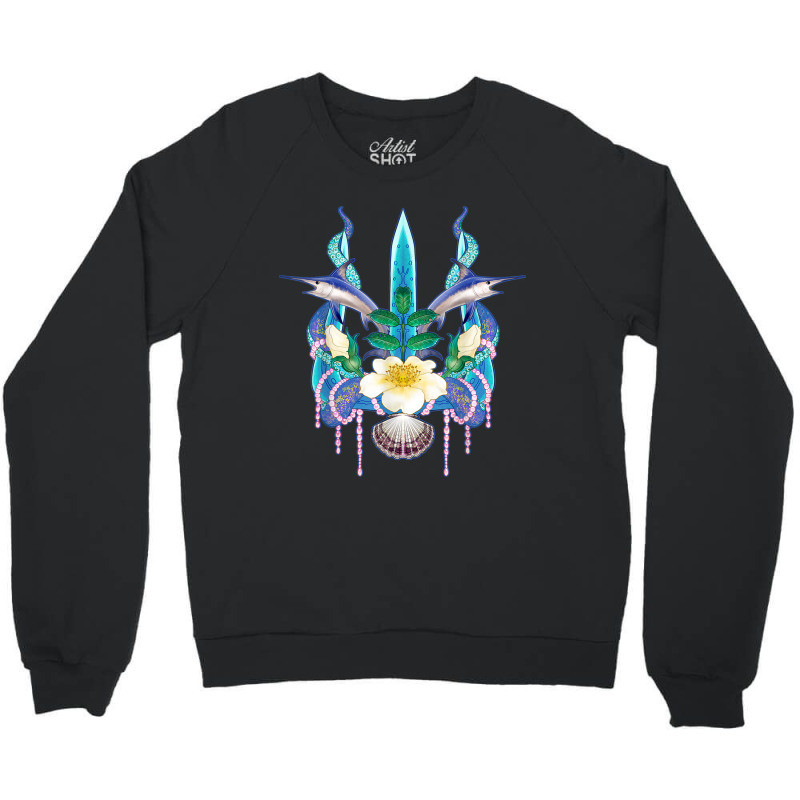 Mermaid Rose Pearls Sword Fish Octopus Seashell Trident T Shirt Crewneck Sweatshirt | Artistshot