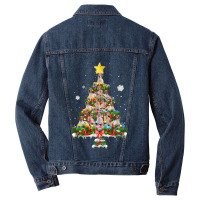 Brittany Spaniel Dog Cute Brittany Christmas Tree Dog Lover Xmas Costu Men Denim Jacket | Artistshot