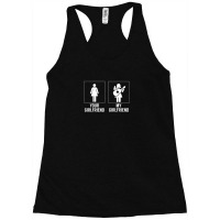 Your Girlfriend Vs Mine 1 Racerback Tank | Artistshot