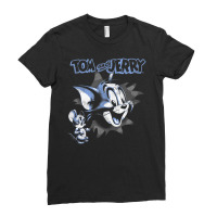 Tom And Jerry Pop Out Distressed Poster Ladies Fitted T-shirt | Artistshot