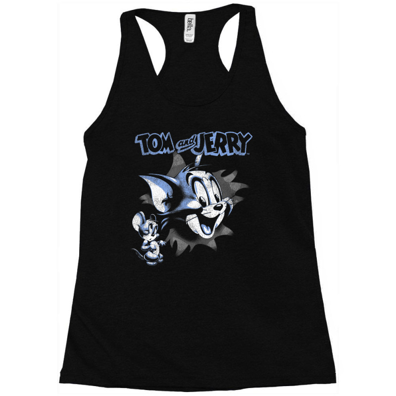 Tom And Jerry Pop Out Distressed Poster Racerback Tank | Artistshot